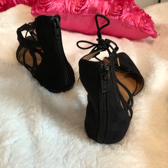 American Eagle Black Pointed Toe Lace-Up Flats - Picture 5 of 6